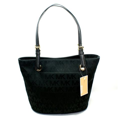 michael kors black signature purse|michael kors black signature handbag.